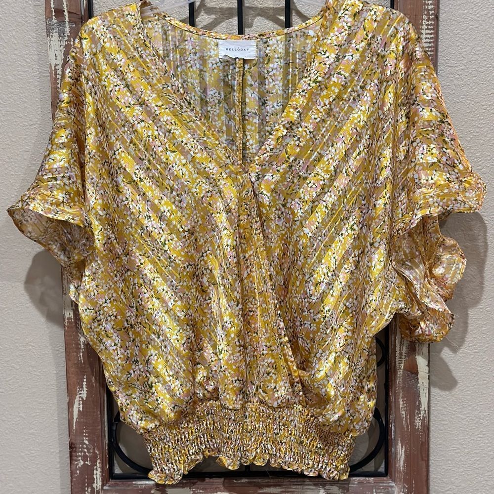 Melloday ruffle sleeve top